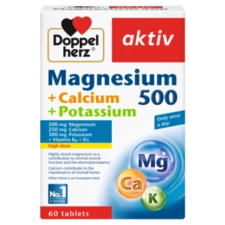 Doppelherz aktiv Magnesium 500 + Calcium + Potassium front view